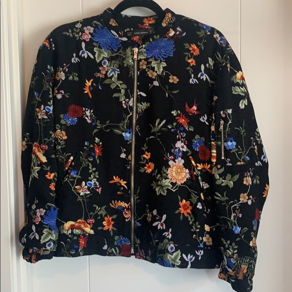 Zara floral bomber jacket